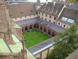 Munster, Germany, Cloister, Grass, Lawn