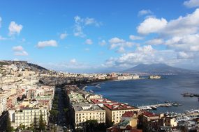 Naples Vesuvius Sea City Sky Clouds Italy