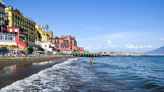 Italy, Naples, Beach, Water, Sea, Wave