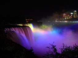 Niagara Falls Night Lights Canada Waterfal
