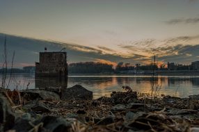 Novi Sad Serbia Landscape Sunset Danube Eu