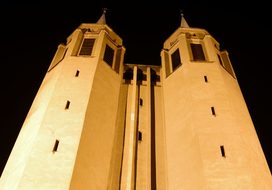 Towers, Tall, Church, Night