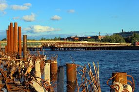 Oulu, Finland, Bridge, Sky, Clouds