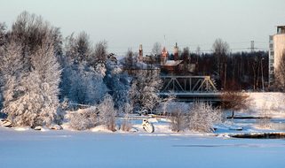 Oulu, Finland, Bridge, Buildings, Lake