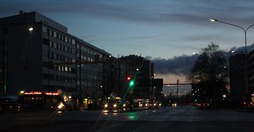 Oulu, Finland, Buildings, Night, Evening