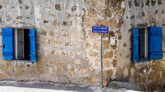 House, Old, Street, Window, Wooden, Blue