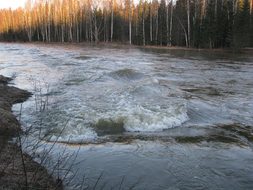 The River Koiva, Perm Krai, Spring, Sky