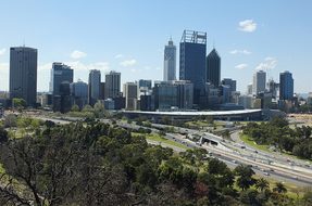 Perth City Skyline City Australia Perth Bu