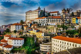 Porto Portugal City Houses Roofs Hill Buil