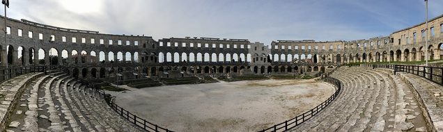 Pula, Amphitheater, City, Panorama