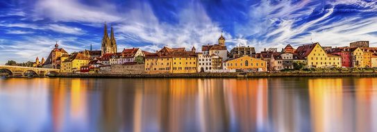 Panorama, Regensburg, Stone Bridge