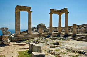 Rhodes Greece Temple Of Athena Landscape S