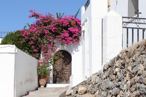 Port Flowers Greece White House Staircase