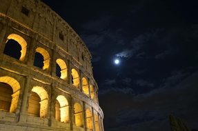 Luna Colosseum Rome Night Ancient Rome Cul
