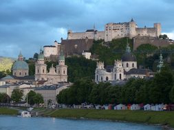 Salzburg Old Town City Abendstimmung Salza