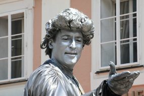 Mozart Live Sculpture Salzburg Austria Man