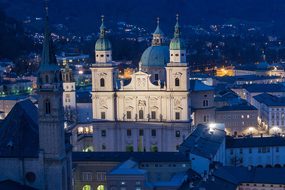 Salzburg Cathedral Salzburg Austria Abends