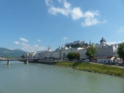 Salzburg Old Town Salzach Mozartsteg Hohen