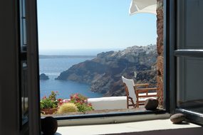 Santorini, Window, View, Architecture
