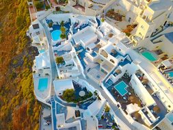 Santorini, Drone, Photo, Greece, Pool