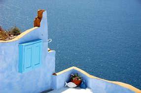 Santorini Blue Island Color Greece Santori