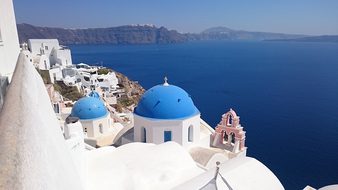 Santorini Island Village Sea Ocean Seascap