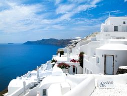Greece Sea Sea View South Santorini Sky Su