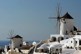 Santorini Greece Windmills Architecture Ho
