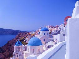 Santorini Island Village Sea Ocean Seascap