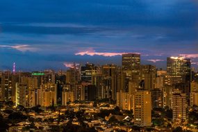 Sao Paulo Skyline Cityscape Evening Sky Tw