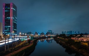 Cityscape Night Lights Skyline Urban Dark