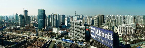 Panorama Shanghai Big City China Building