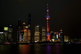 Skyscraper Shanghai China Lights Night Mod