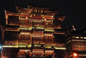 China Shanghai Old Town Illumination Build