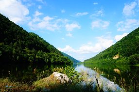 Romania, Sibiu, Village, Lake, Tree