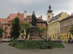 Sibiu Transylvania Old Town Buildings Roma