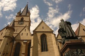 Sibiu, Church, Statue, Teutsch