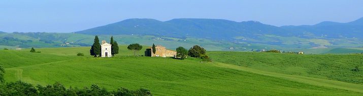 Vitaleta, Tuscany, Landscape, Orcia