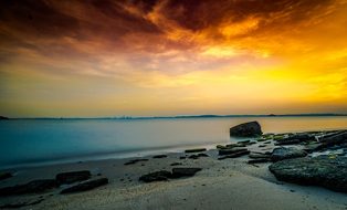 Singapore Beach Sunrise Coastal Himmel Sea