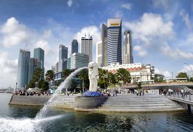 Singapore, Merlion Park, Asia, Landmark