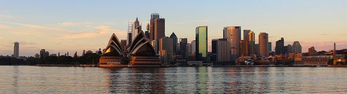 Sydney Opera House Harbor City Sunset Twil