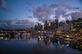 Darling Harbour Sydney Australia Dawn Buil