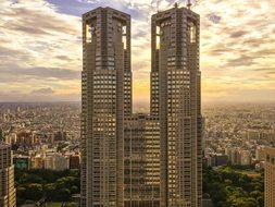 Skyscrapers Tokyo Japan Cityscape Modern L