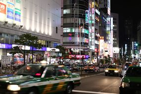 City Tokyo Street View Traffic Road Japan