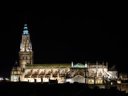 Cathedral, Toledo, Night, Gothic Art