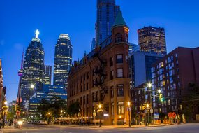 Toronto, Canada, Flat, Iron, City, Night