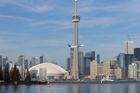Toronto Skyline Cn Tower Canada Ontario To