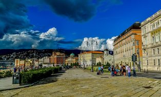Trieste Marina Palaces Walk Italy Landscap