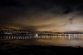 City Lights Night Tromso City Cityscape Sk