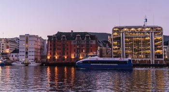 Norway, Tromso, Coast, Boat, Sunrise